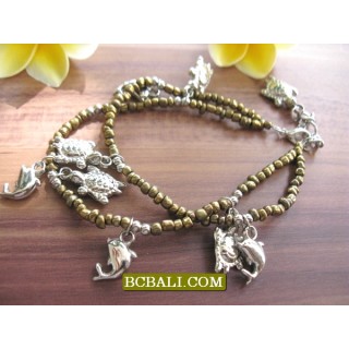 Bali Bead Anklets Charm Bracelets Wholesale Package